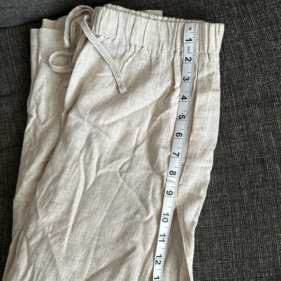 SHEIN: Wide Leg, Side Slit Linen Pants, Size M - Picture 6 of 6